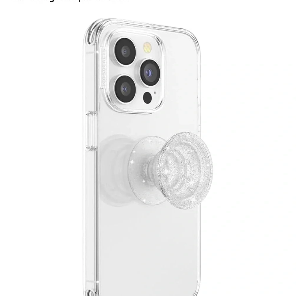 PopSocket Clear with Silver Glitter